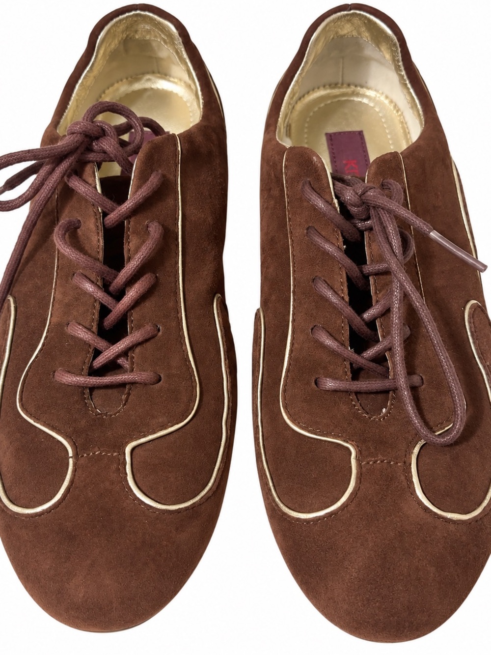 Kenzo Suede Sneaker Size 37 EU 7 US Brown Gold